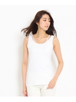 〔デオドラント機能〕[L]ビーズコットンタンクトップ/カーキ(027)