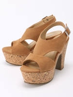 スエードコルクサンダル/ベージュ