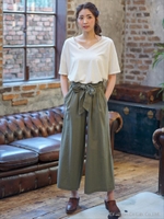 ヘリンボン ミリタリーシリーズ イージーワイドパンツ/カーキ