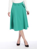 ベルト付フレアスカート/イエロー