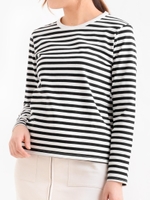 ベーシックボーダーロンＴ/ネイビー柄