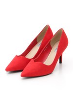 【EVOL】ILIMA Vカットポインンテッドスエードパンプス/レッドスエード