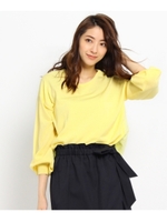 バック切り替えレーヨン混ニット/レモンイエロー(531)