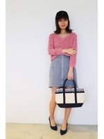 フロントリングジップピーチツイルスカート/ブルー(110)