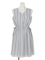 ストライプワンピース/サックス