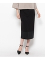 裾切り替えストレッチタイトスカート/ブラック(019)