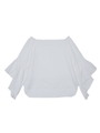 off shoulder flare sleeve blouse/WHITE