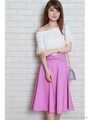 フレアカラースカート/ローズピンク