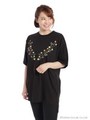 花柄刺繍Tシャツ/ネービー
