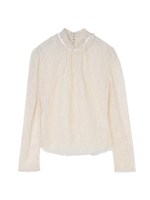 タートルネックレースTOPS/ブラウン