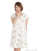 花柄サックワンピース/クロ