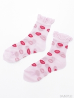 VOLUBLE LIPS LAME SOCKS/OFF WHITE