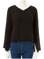 Vネックカットスリーブトップス/ピンク