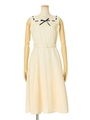 【an another angelus】はしごリボン使いスクエアネックワンピース/OFFWHITE