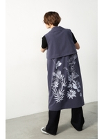 【AZUL by moussy】ノースリシャンブレーフラワープリントベスト/NVY