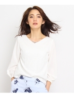 シアーチェック切り替えプルオーバー/ホワイト(002)