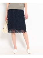 総レースタイトスカート/ブルー系(095)