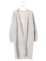 ・透かしニットカーディガン/オフホワイト