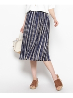 マルチストライププリーツスカート/ネイビー(193)
