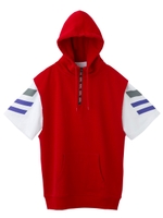 HOODED VEST & TEE SET/レッド