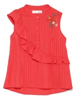 アシメフリル刺繍ブラウス/WHT