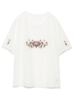 フラワー刺繍カットトップス/OWHT