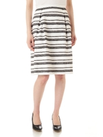 マルチボーダーセットアップスカート/ベージュ×ネイビーボーダー1(041)