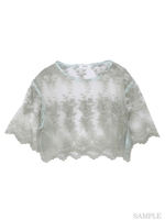 EMBROIDERYレースクロップドトップス/ミントグリーン