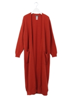 WOOL LONG CARDIGAN/RED