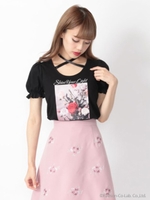 ビンテージローズプリントTe/ピンク