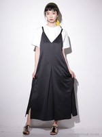 ワイドキャミサロペット/キャメル