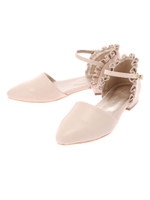 フリルセパレートフラットパンプス/ライトベージュ