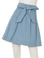 ウエストリボンデニムスカート/ネイビー