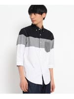 ブロック七分袖シャツ/ブラック(319)