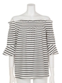 【anap mimpi】ボーダーオフショルトップス/GRY