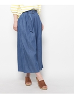 ベルテッドデニムワイドパンツ/ブルー(092)