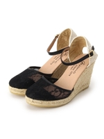 GAIMO レースウエッジサンダル/ブラック(019)