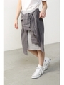 【AZUL by moussy】ストライプリボンスカート/柄GRY