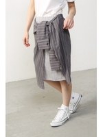 【AZUL by moussy】ストライプリボンスカート/柄GRY