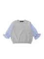 【KIDS】スリーブ切替ニットプルオーバー/T.GRY