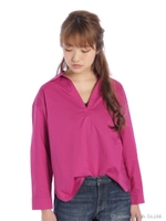 バックボタンシャツ/ピンク