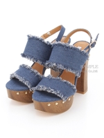 【R&E】カットオフワイドストラップサンダル/アイボリーコンビ