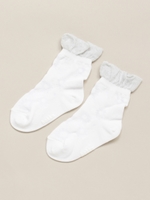 フラワードットシースルーソックス/ピンク