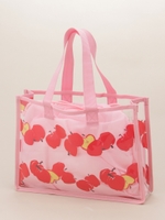 リンゴボーダープリントプールBAG/グリーン