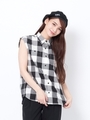 PLAID SLEEVELESS SHIRT/ホワイト
