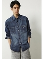 【AZUL by moussy】Wranglerデニムシャツ/D/BLU