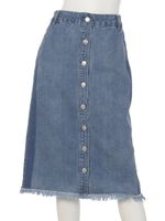 【chille anap】サイドライン前ボタンデニムスカート/L.BL