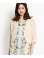 強撚ニットボレロ/ライトベージュ(051)