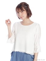 袖リボンスカラップBL/Bガラ