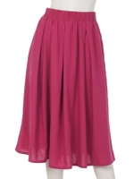 【chille anap】麻混ミドル丈フレアスカート/NVY